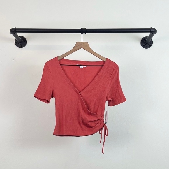 NWT O’Neill Rose Carina Texture Ruched Wrap Top - Picture 4 of 7